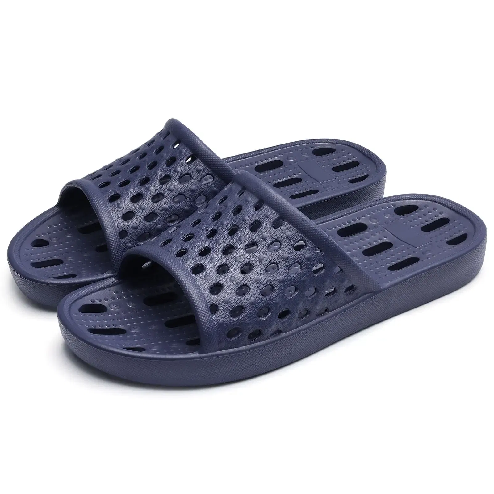 Color: Burgandy, Shoe Size: 40 - Pallene Summer New Shower Shoes For Women Quick Dry Pool Sandals With Drain Holes Bathroom Slides Lightweight EVA Home Slippers