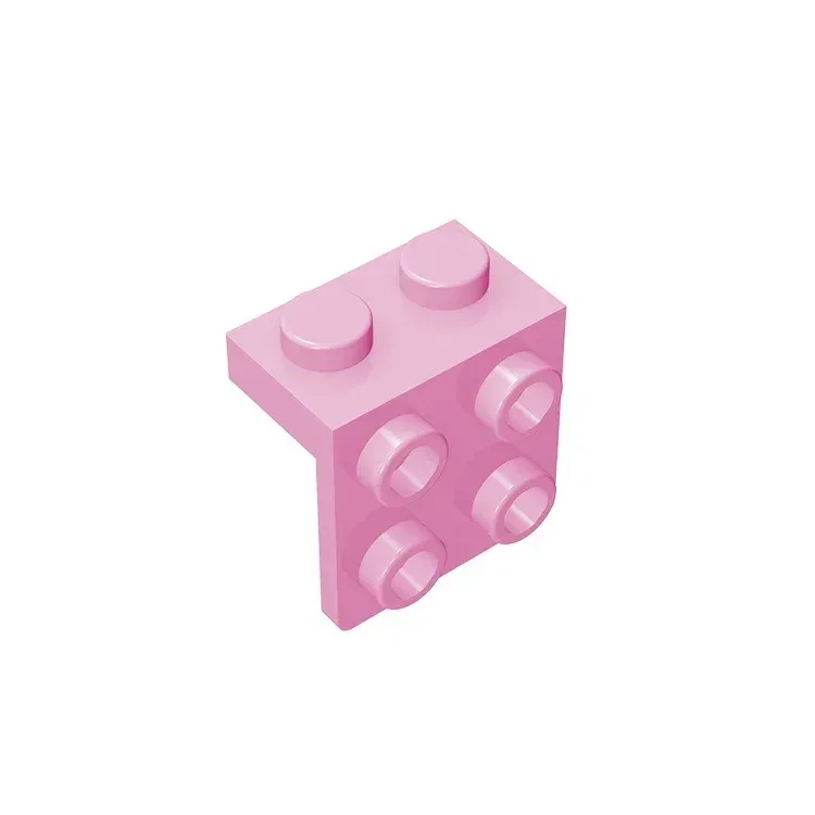 Color: wood - Gobricks GDS-641 ANGLE PLATE 1X2 / 2X2 compatible with lego 44728 21712 92411 children's DIY Educational Building Blocks