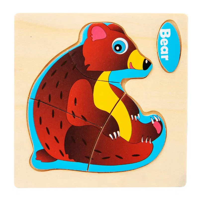 Color: Clear, Ships From: CHINA - Wooden Puzzle Jigsaw Toys For Children Wood 3d Cartoon Animal Puzzles Intelligence Kids Early Educational Toys for Children
