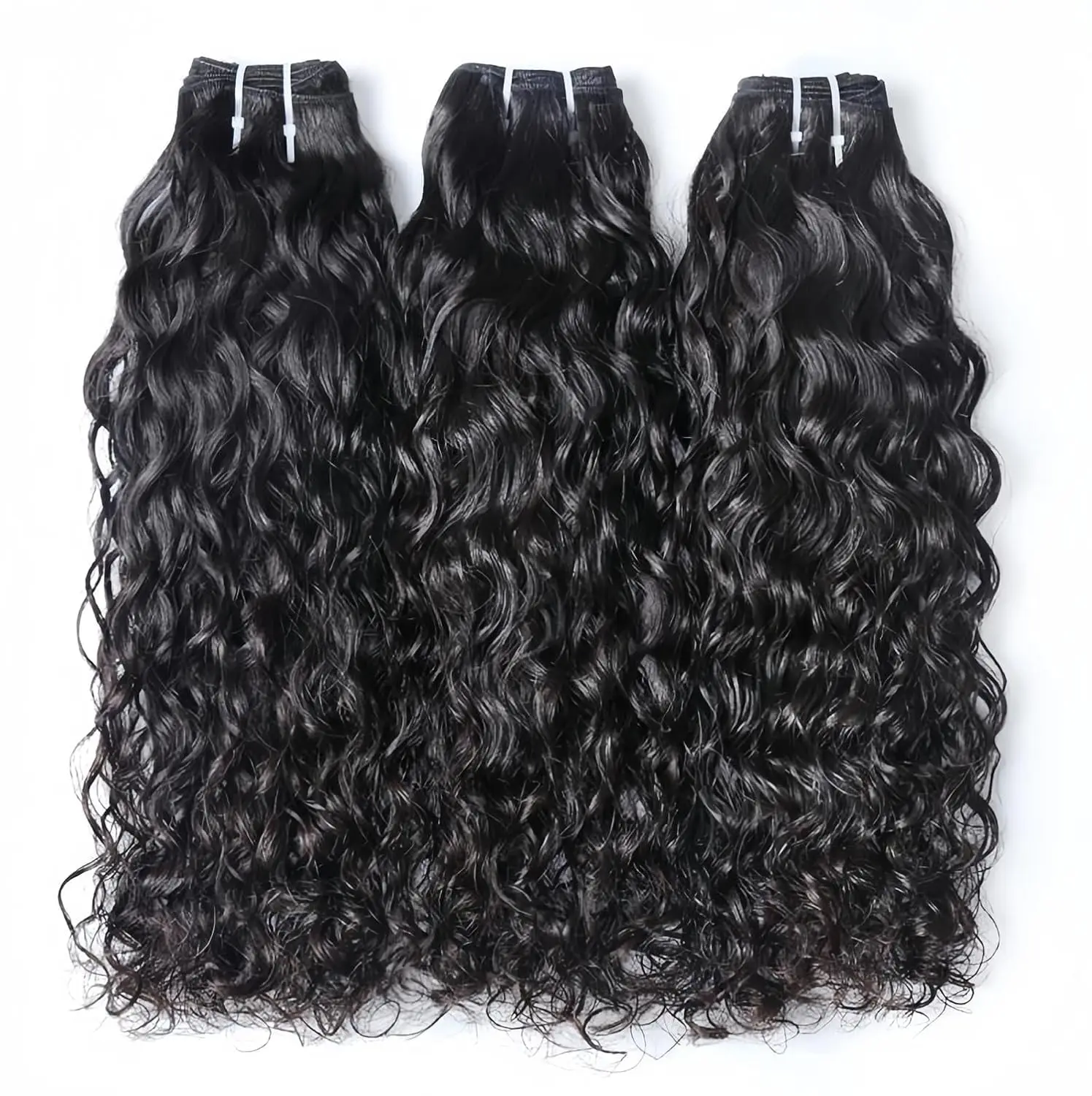 Color: #1, Material Grade: Remy Hair, Longest Hair Proportion: 25%-30%, Ships From: CHINA, Stretched Length: 14 14 16 - Water Wave Bundles 10A Peruvian 100% Human Hair Bundles 1 3 4 Bundles Deal Wet And Wavy Curly Hair Extensions