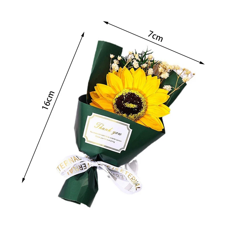 Color: Black - Flower Bouquet Rose Sunflower Simulation Flower Creative Artificial Soap Flower Party Wedding Decoration Valentine's Day Gift