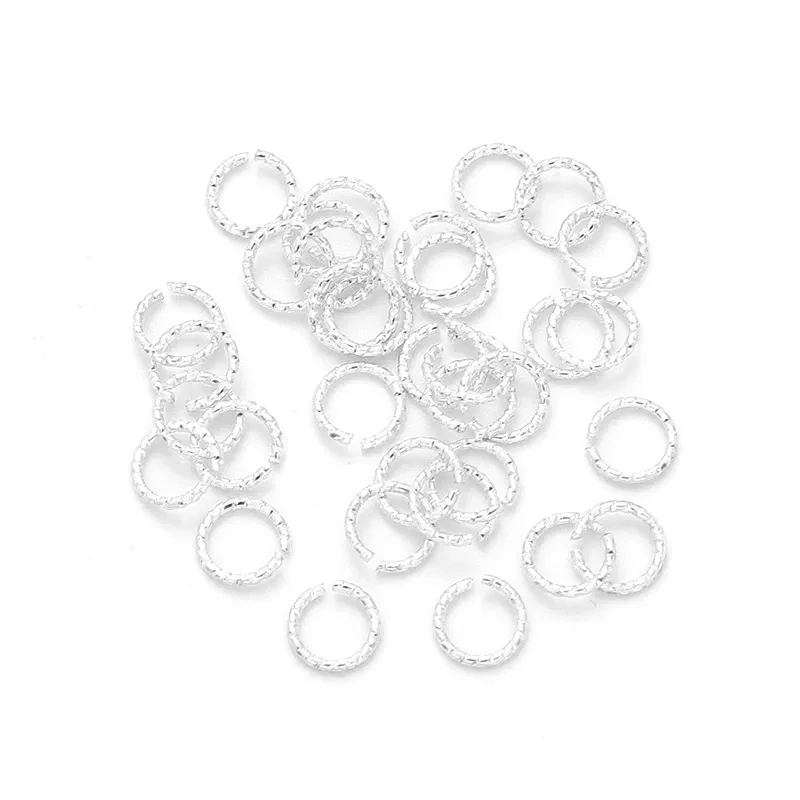 Color: Silver - 20Pcs 4/6/8/10mm Silver/14K Gold Plated Brass Jump Rings Open Loops for Earring Bracelet Necklace DIY Jewelry Making Findings