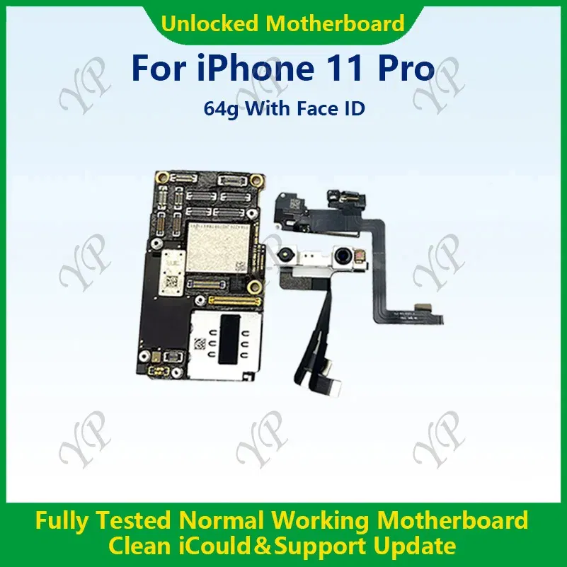 Color: GRAY, Ships From: CHINA - Top Fully Tested Authentic Motherboard For iPhone 11 Pro Max 64g/256g Unlocked Mainboard With Face ID Cleaned iCloud Fast