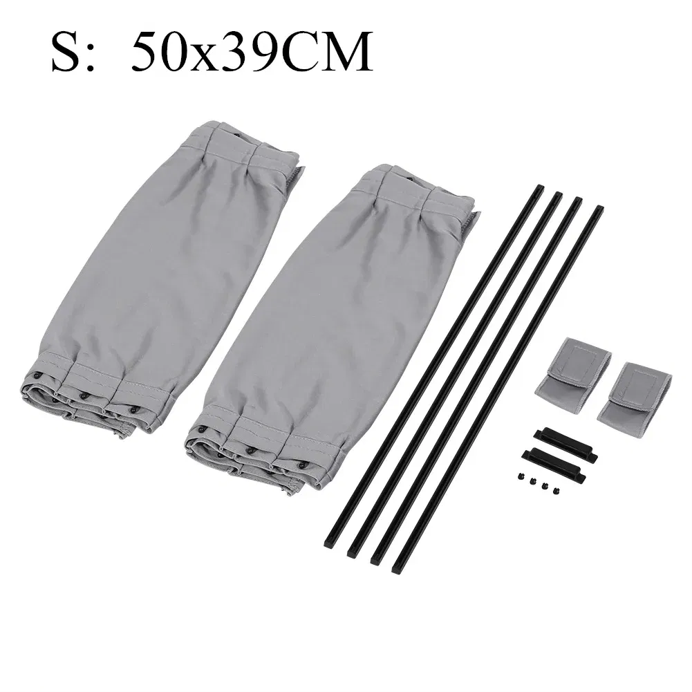 Color: Ivory - 2pcs 50cm Car Sun Shade Side Window Curtain Auto Foldable Uv Protection Accessories Black Pure Cloth Auto Accessories