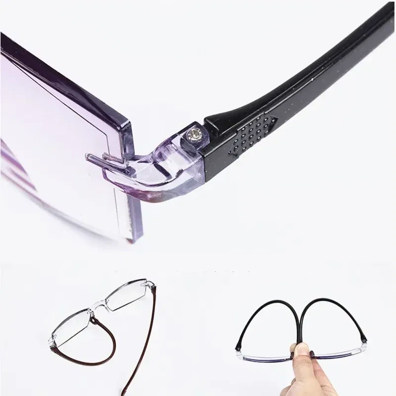 Eye Prescription: +250, Frame Color: WHITE - New Blue Light Blocking Scratch Resistant Bifocal Reading Glasses for Both Men Women Universal Frameless Design Power 0 To +4.0