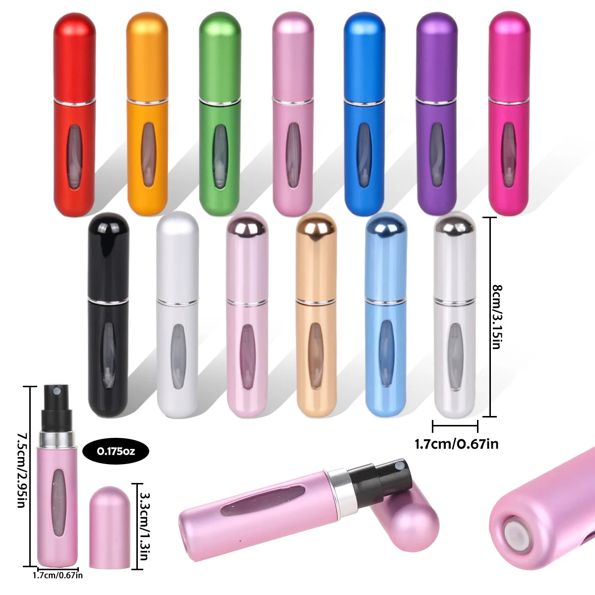 Color: Clear - 5ml Perfume Refill Bottle Portable Mini Refillable Spray Jar Scent Pump Empty Cosmetic Containers Atomizer for Travel Tool Hot