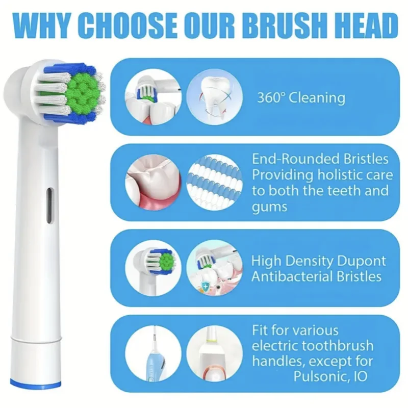 Color: Ivory - Compatible with Oral B electric toothbrush head p2/4000/3757/d12/3766 Braun replacement head universal