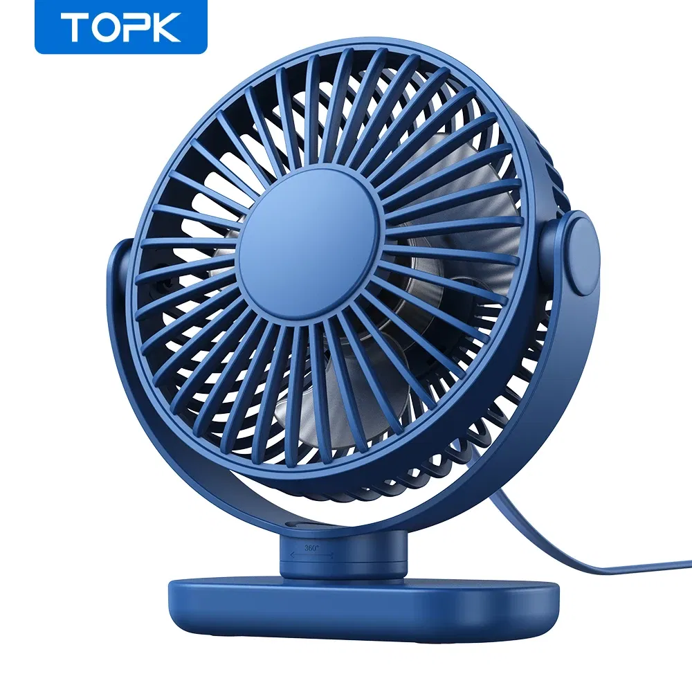 Color: Yellow, Ships From: CHINA - TOPK USB Small Desk Mini Portable Fan 3 Speeds Quiet Desktop Fan 360?° Rotatable Adjustment Table Fan for Home Office Bedroom