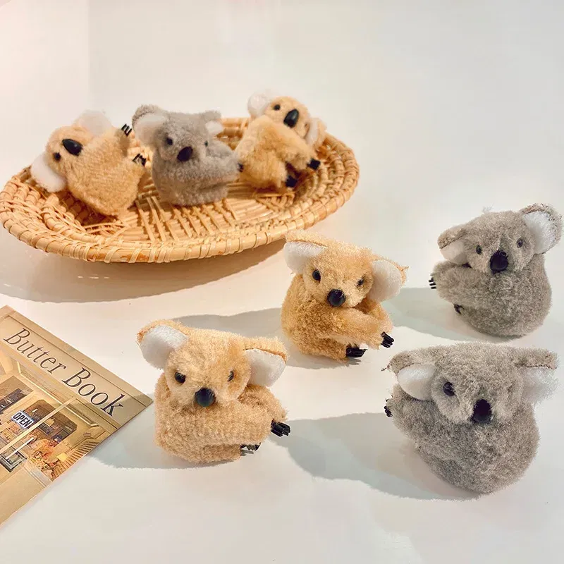 Color: Silver - 2021 Women Girls Cute Side Bangs Clip Plush Koala Bear Ornament Hair Clips Lady Soft Barrettes Hairpins Female Hair Accessories