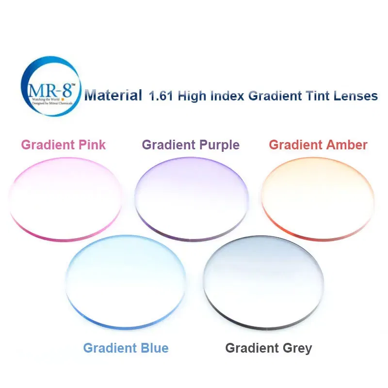Lenses Color: GRAY - Reven Jate MR-8 Digital Freeform Progressive Prescription Tinted Lenses Aspheric Optical Lenses UV400 Solid and Gradient Tinted