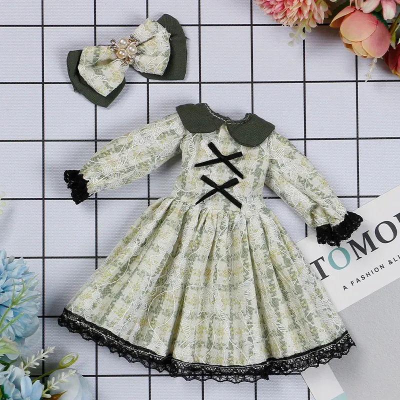 Color: GRAY - 30CM BJD Doll Clothes Girl Dress Up Makeup DIY Toys Accessories Dress Princess Doll House Set Children Humanoid Doll Girl Gifts