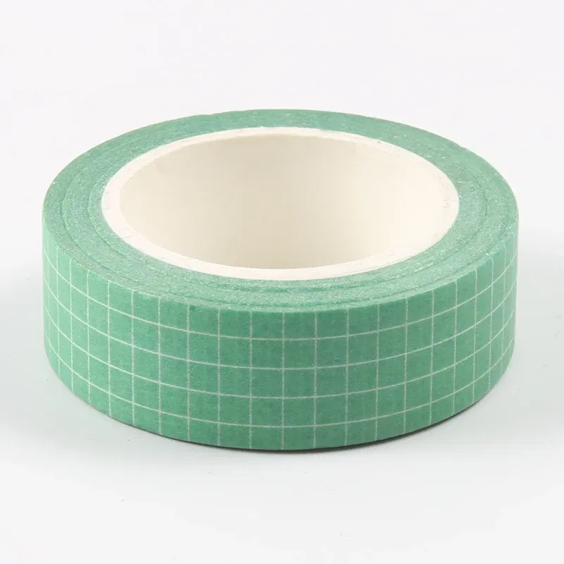 Color: WHITE - 10M Pure Color Grid Washi Tape Set Masking Tape Journaling Supplies Washy Tape Organizer Washitape Stationery Sticker Scrapbook