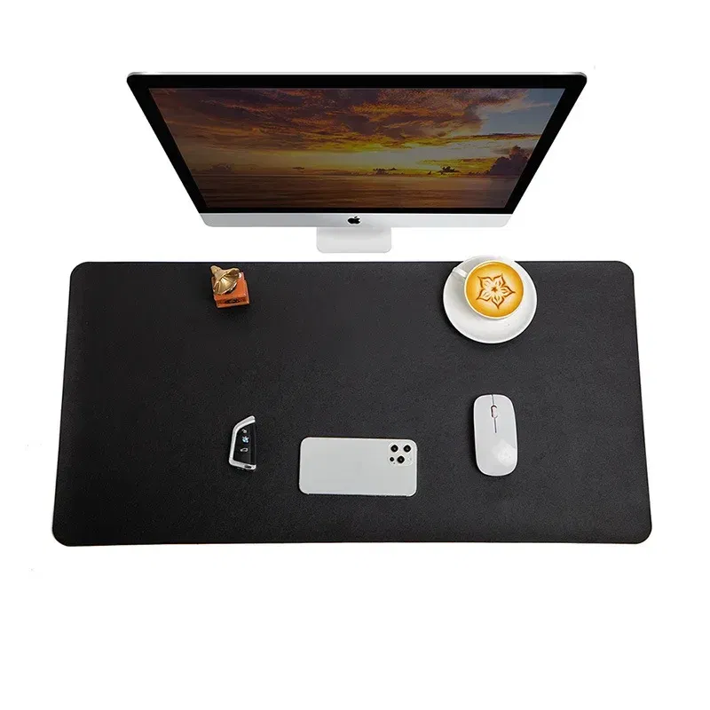 Color: VIOLET - Large Mouse Pad Extra Big Non-Slip Desk Pad Waterproof PU Leather Desk Table Protector Gaming Mouse Mat for Game Office Work