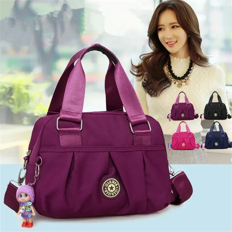 Color: Beige - Crossbody Bags for Women Simple Canvas Square waterproof Bag Designer Luxury Women's Bag 2024 Fashion Female Handbags for Women