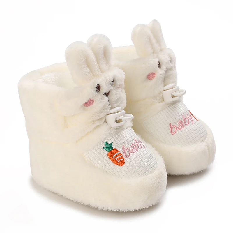 Color: GRAY, Baby Age: 0-6 Months - Winter New Cute Cartoon Baby Booties Boy Girl Boots Cotton Soft-Sole Non-Slip Warm Toddler First Walkers Infant Crib Shoes