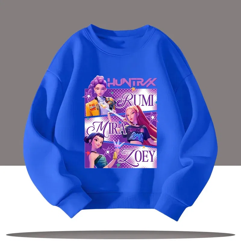 Color: Lavender, Kid Size: 4 - K-pop Demon Hunters New Children's Round-neck Sports Shirt with Cartoon Print - 3-12 Years Old Cute Girl Casual Top