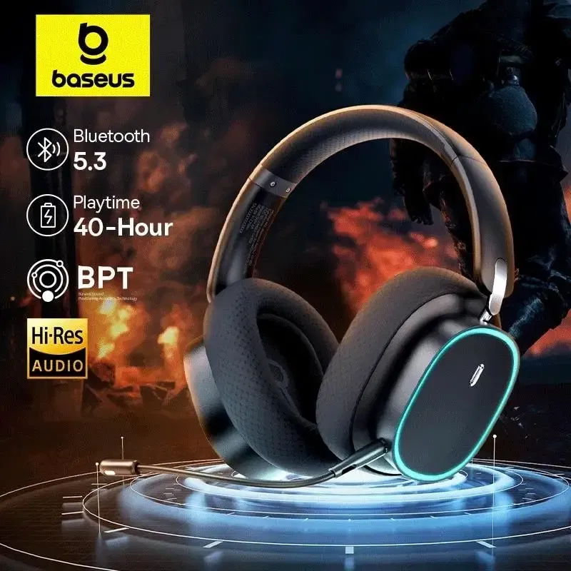 Color: black, Ships From: CHINA - New! GH02 Gaming Wireless Headphone with Mic Over-Ear Headphones Bluetooth 5.3 40mm Driver 2.4G/Wireless/Cable RGB Headsets ..