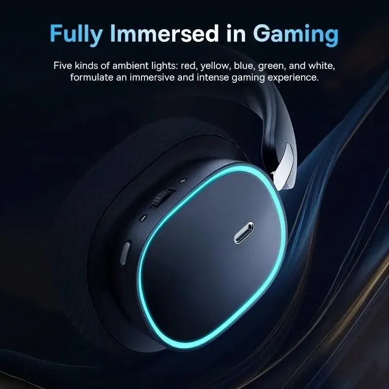Color: black, Ships From: CHINA - New! GH02 Gaming Wireless Headphone with Mic Over-Ear Headphones Bluetooth 5.3 40mm Driver 2.4G/Wireless/Cable RGB Headsets ..