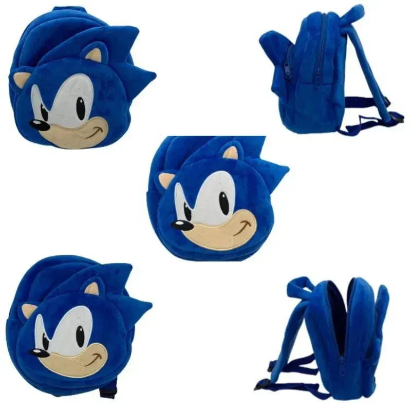 Color: camel - Gifts Hedgehog Sonic Backpack High Appearance Game Kindergarten Children Plush Coin Purse Anime Cartoon School Bag Mochila