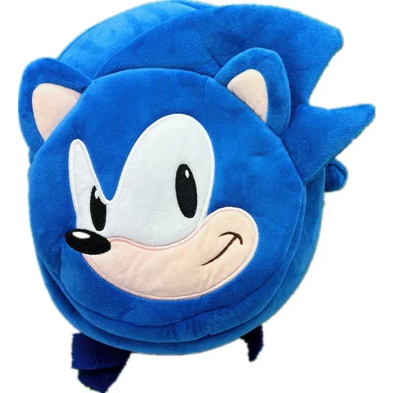 Color: camel - Gifts Hedgehog Sonic Backpack High Appearance Game Kindergarten Children Plush Coin Purse Anime Cartoon School Bag Mochila