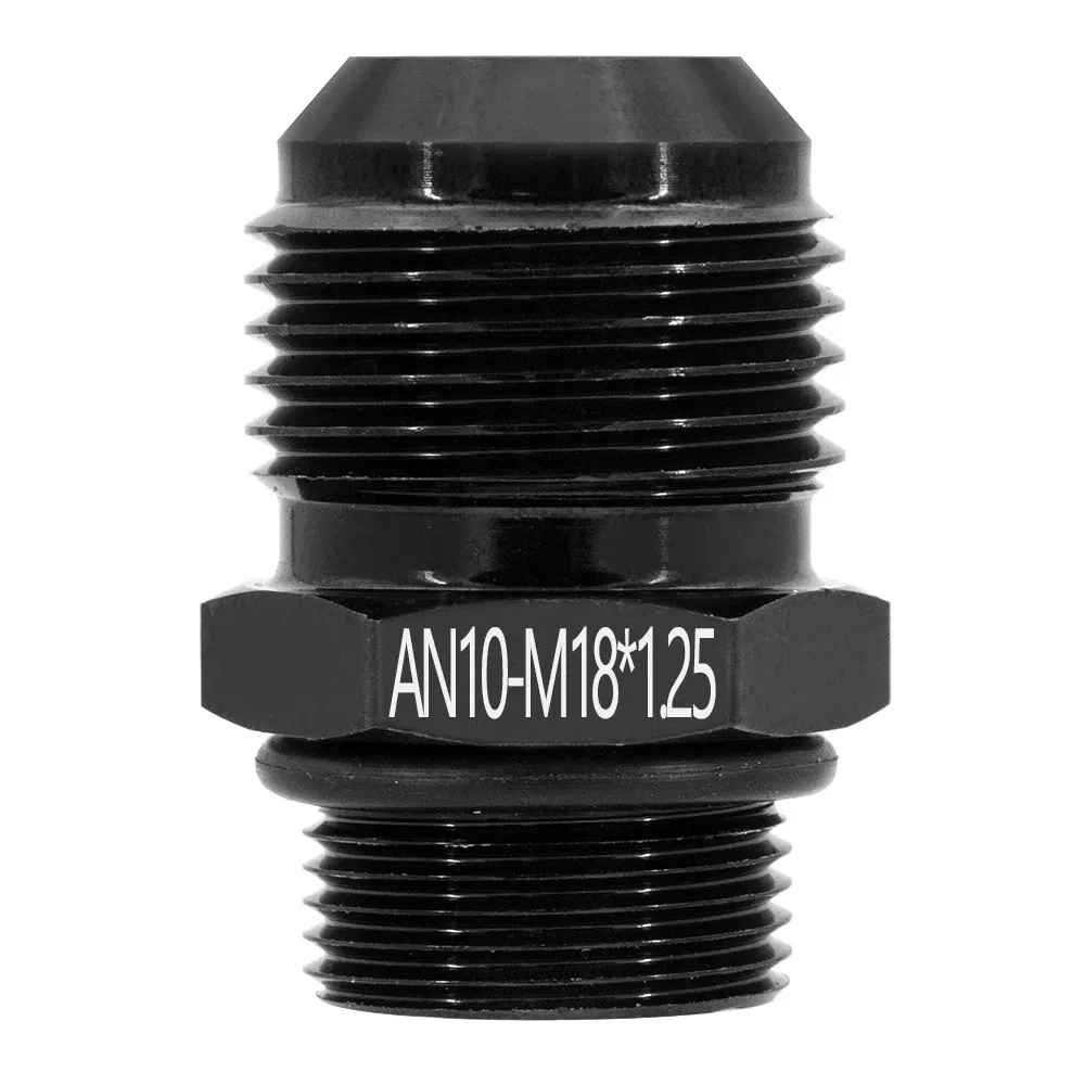 Color: Red - Aluminum Straight Adapter Oil Cooler Fitting AN10 To M16*1.5, AN10 To M18*1.5,AN8 AN10 To M12*1.25