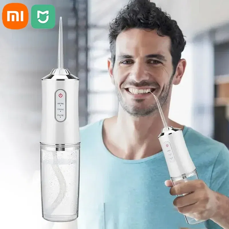 Color: grey - Xiaomi MIJIA Smart Electric Oral Irrigator Water Flosser 4 Jets 3 Modes USB Charging Water Jet Irrigator Dental Teeth Cleaner