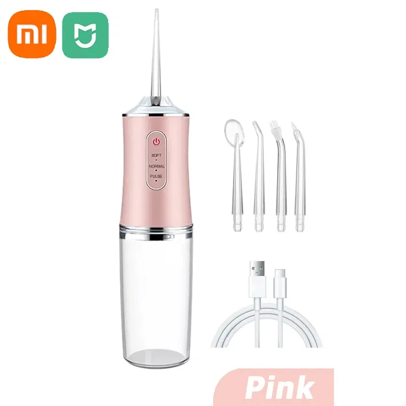 Color: grey - Xiaomi MIJIA Smart Electric Oral Irrigator Water Flosser 4 Jets 3 Modes USB Charging Water Jet Irrigator Dental Teeth Cleaner