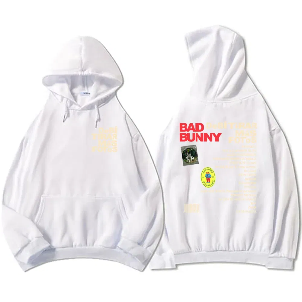 Color: MULTI, Size: S - Unisex Streetwear Bad Bunny DTMF Hoodies 2025 New Album Deb?­ Tirar Más Fotos Printing Sweatshirts Winter Comfortable Male Hoodie