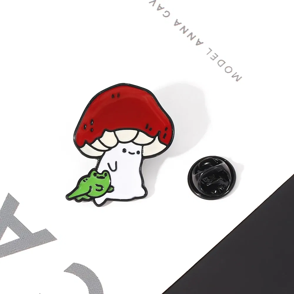 Enamel Pin Custom Hat Pin Brooch Cute Mushroom Frog Beast Psychedelic Gifts Badge for Bag Jewelry Accessories for Kids