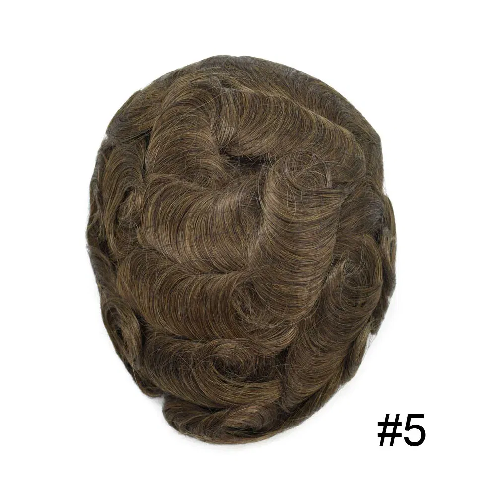 Toupee Color: 5#, Toupee Density: 90%, Length: 6 inches, Ships From: CHINA, Toupee Size: 8x10 - Men Toupee Hair Systems Ultra Thin Skin 0.06MM V-LOOP Capillary Prosthesis Invisible Hairline Real Human HairPieces Hair Units