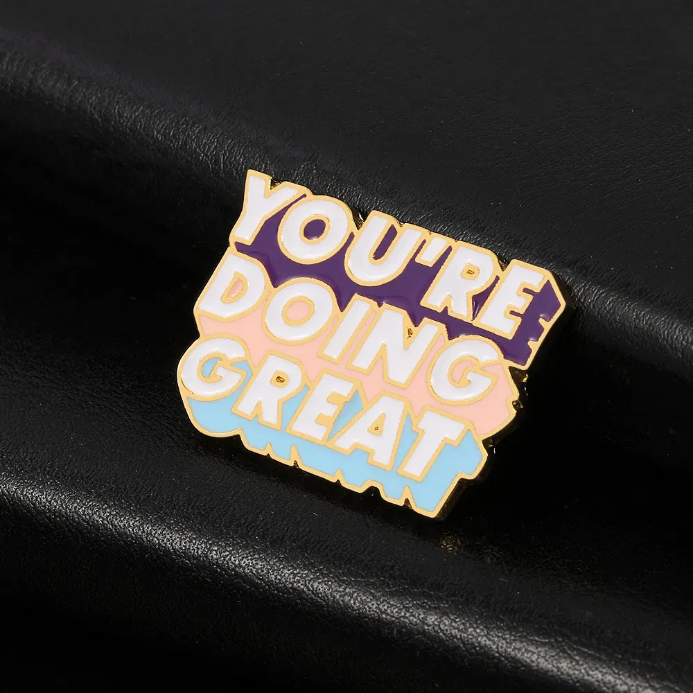 YOU'RE DOING GREAT Letters Encourage Brooch For Child Man Women Fashion Backpack Cute Pin Christmas Halloween Jewelry Gifts