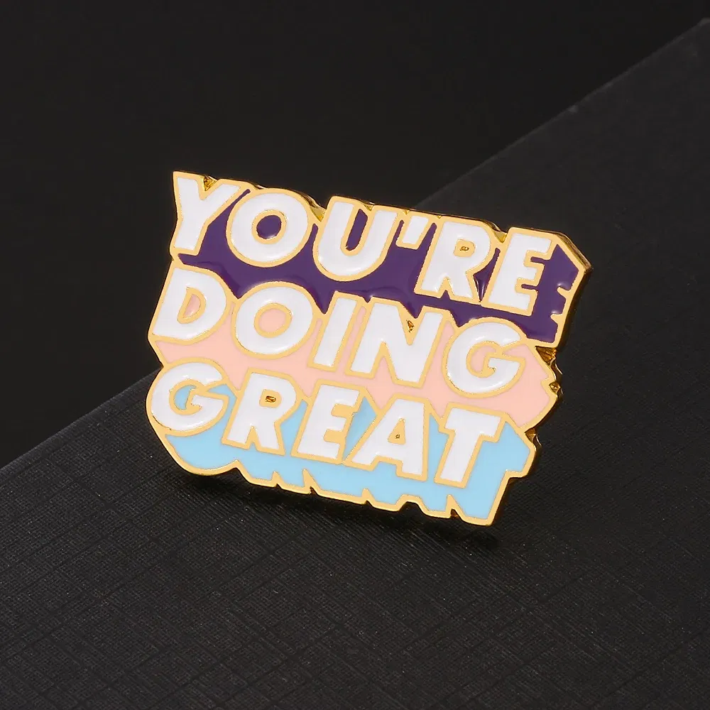 YOU'RE DOING GREAT Letters Encourage Brooch For Child Man Women Fashion Backpack Cute Pin Christmas Halloween Jewelry Gifts
