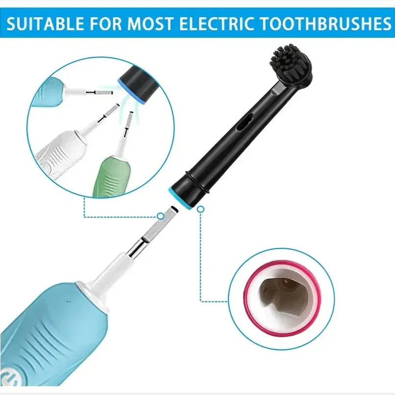 Color: WHITE - Bamboo Charcoal Bristles Replacement Brush Heads For Oral B Electric Toothbrush Efficient Tooth Cleaning SB-17A Black Brush Head