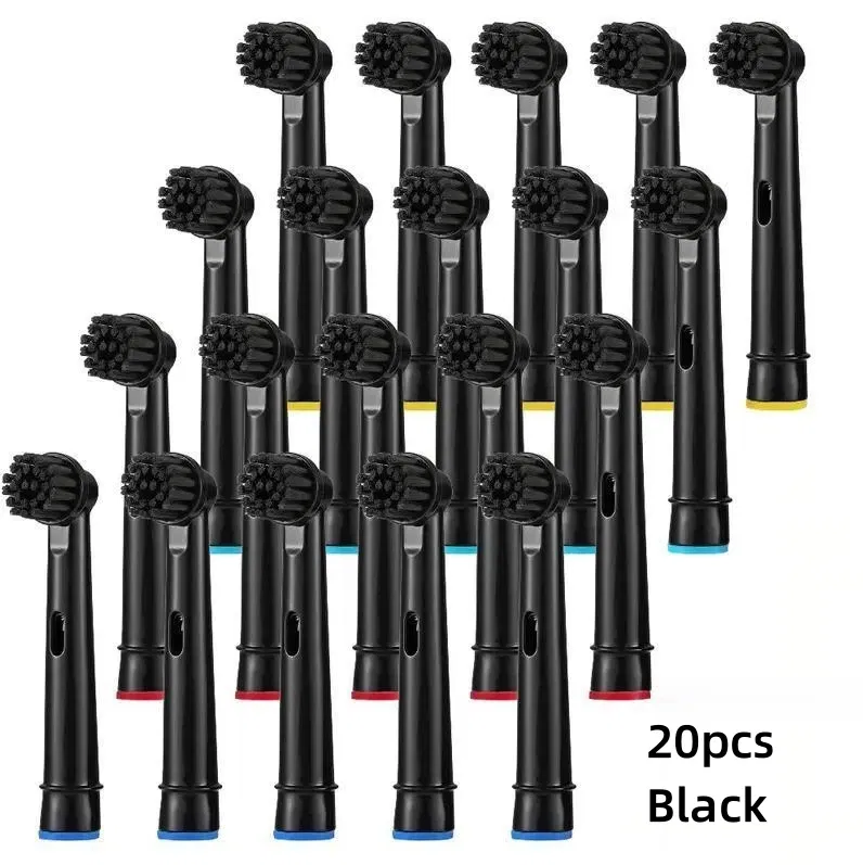 Color: WHITE - Bamboo Charcoal Bristles Replacement Brush Heads For Oral B Electric Toothbrush Efficient Tooth Cleaning SB-17A Black Brush Head
