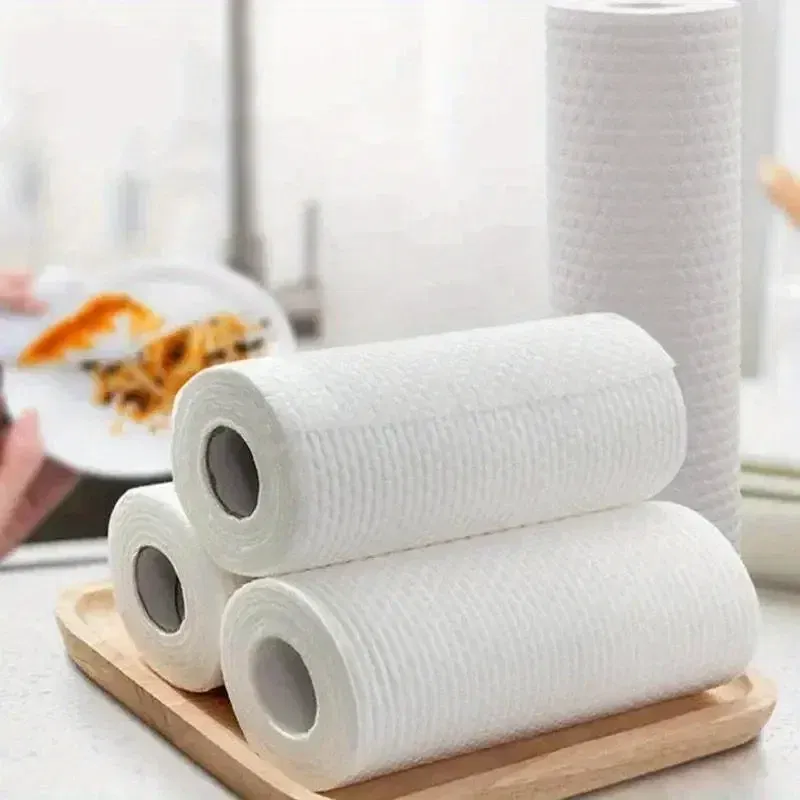 Color: Blue, Specification: 1 - 500/50pcs Reusable Kitchen Disposable Rags Non-Woven Cleaning Cloths Washing Dishcloths Rag Cloth Towels Non-stick Scouring Pads