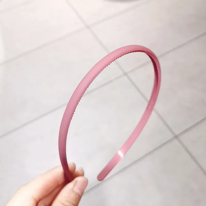 Color: Yellow - New Fashion Solid color resin Simple frosted anti-slip wave shape Toothed Wild Hairbands Women Girls Hair Accessories Headdress