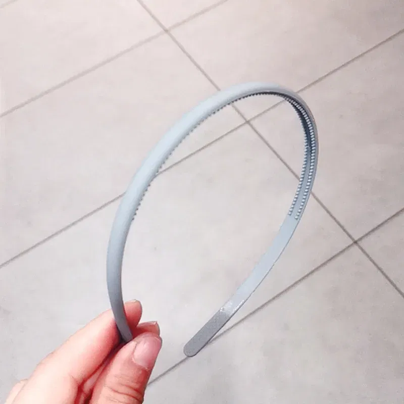 Color: Yellow - New Fashion Solid color resin Simple frosted anti-slip wave shape Toothed Wild Hairbands Women Girls Hair Accessories Headdress