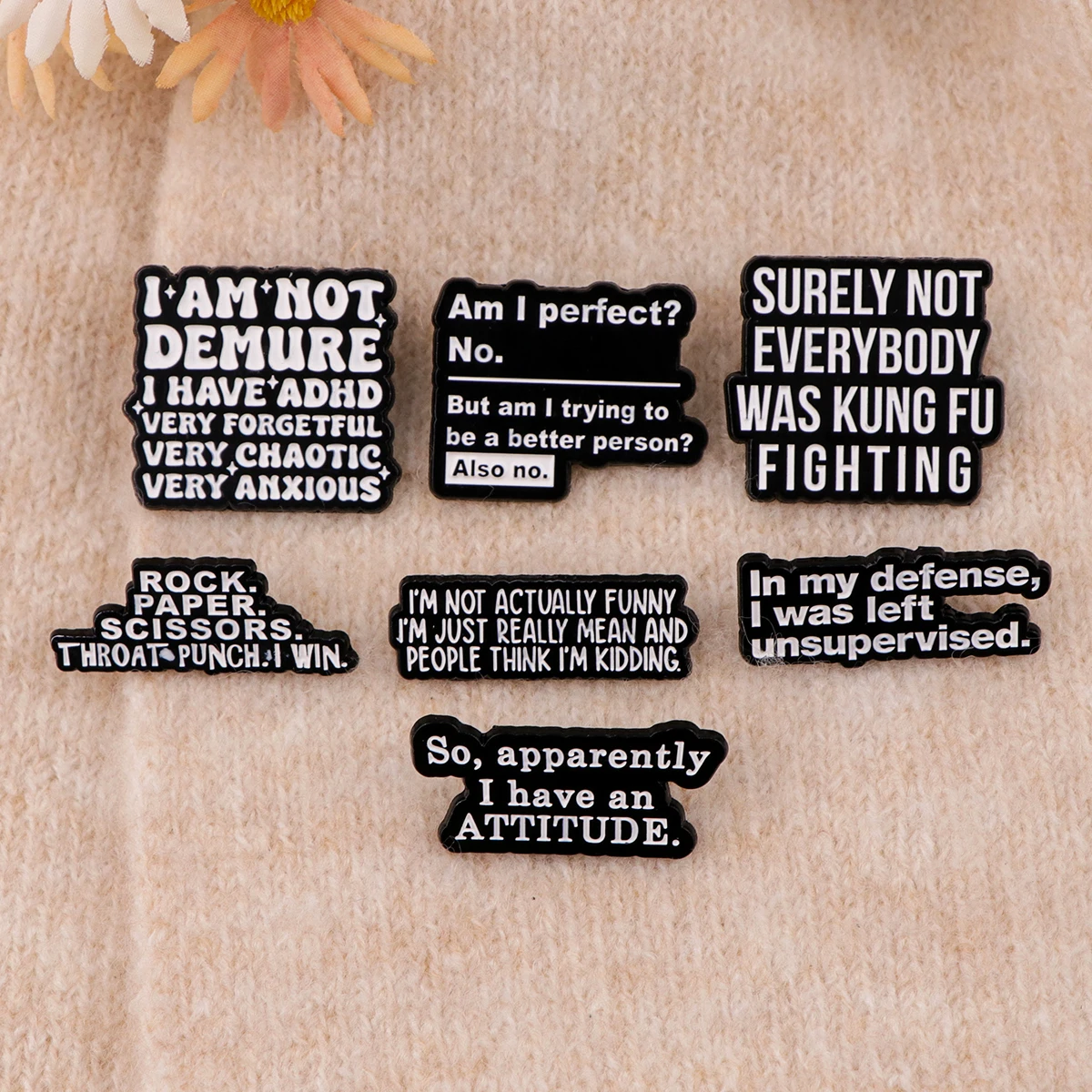 Metal color: SILVER PLATED - Funny Quotes Enamel Pins Skeleton Women's Brooches Men Lapel Pins Badge on Backpack Costume Accessories Phrase Jewelry Gifts