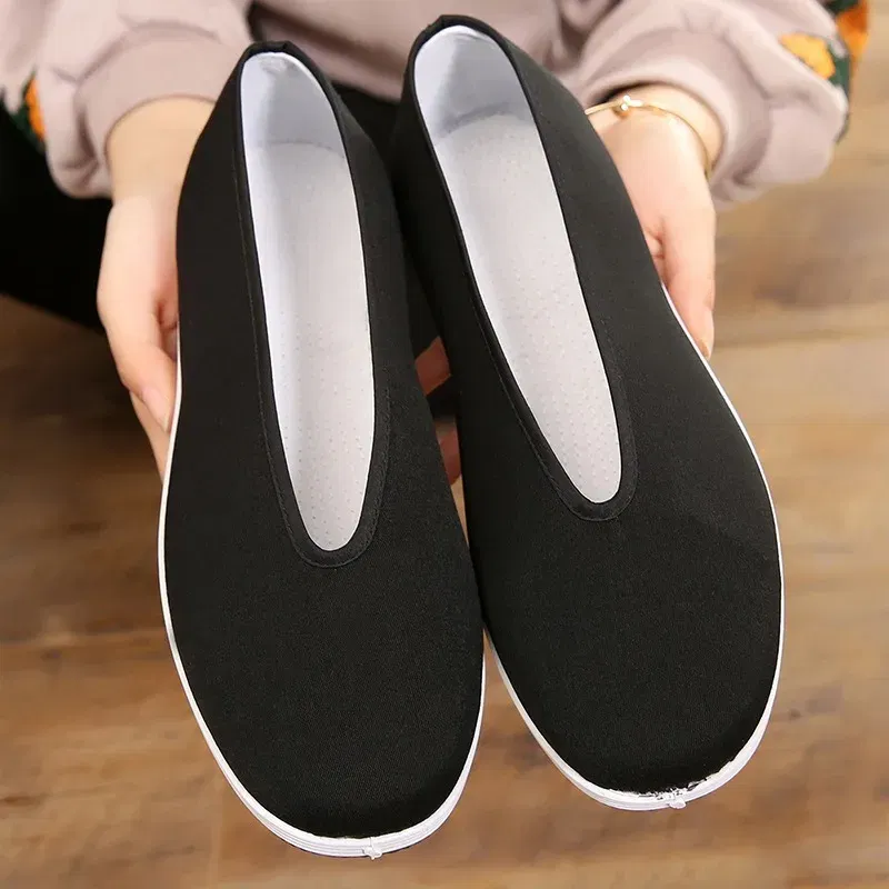 Color: Army Green, Shoe Size: 44 - Men's Traditional Chinese Kung Fu Cotton Cloth Shoes Tai-chi Martial Art Training Sneakers Breathable Wearable Sport Footwear