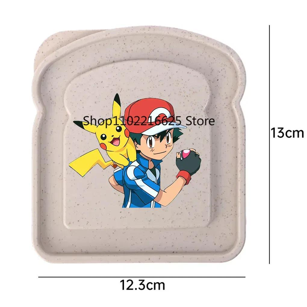 Color: black - new pokemon Sandwich Containers Lunch Toast Storage Box With Lid Portable Food Storage Reusable Microwave Lunch Sandwich Box