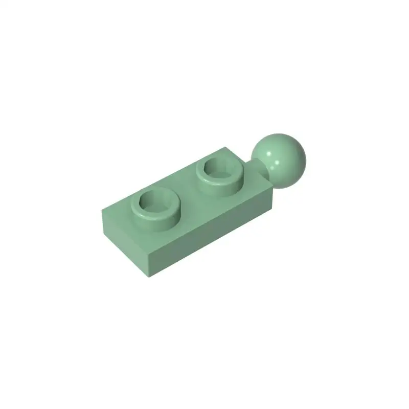 Color: Army Green - Gobricks MOC Compatible Assembles Particles 22890 Plate Modified 1 x 2 with End Towball Building Blocks DIY High-Tech Spare Toys