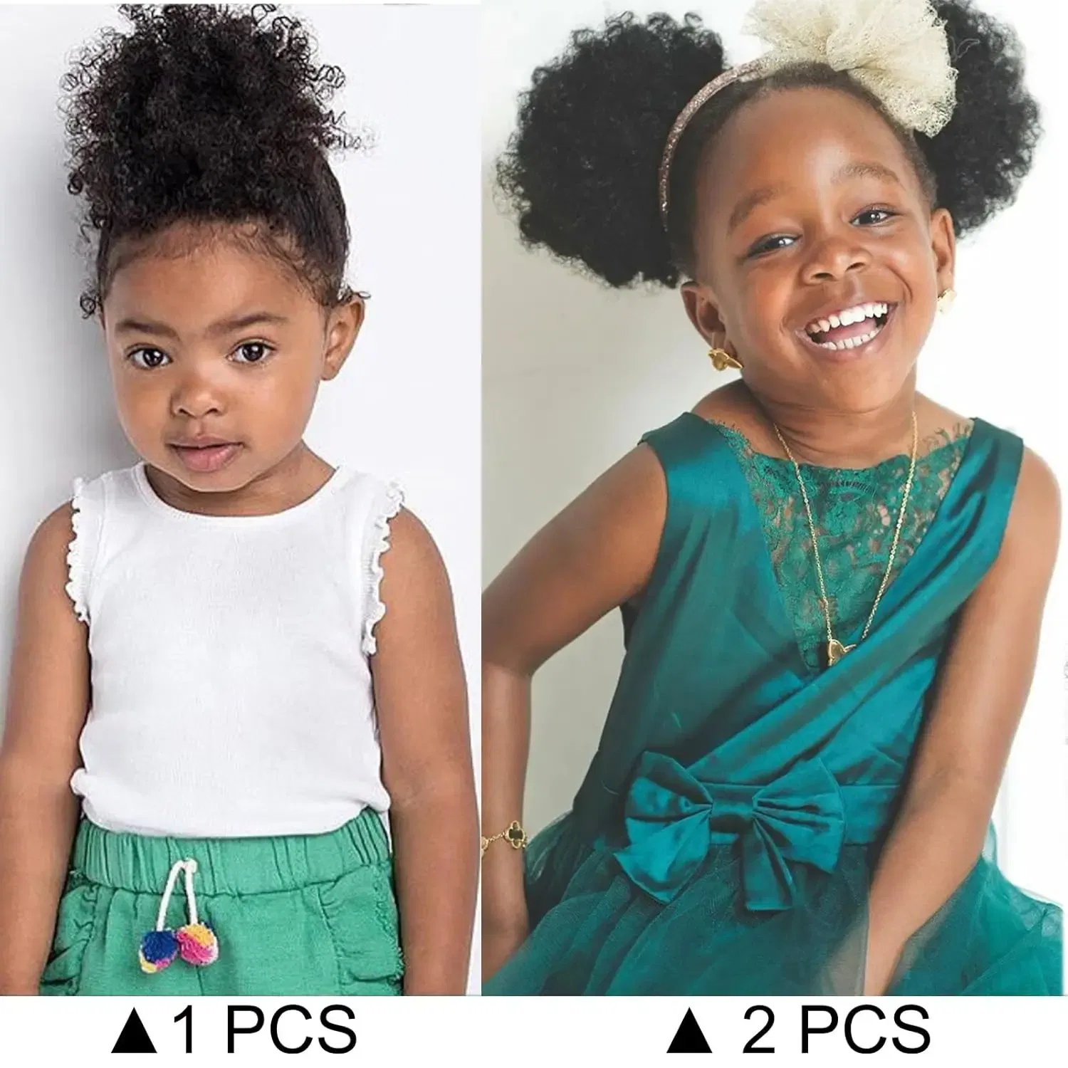 Synthetic Afro Puff Drawstring Ponytail for Little Girls Kids Women 4 Inch Small Hair Buns Kinky Curly Hair Donut Chignon