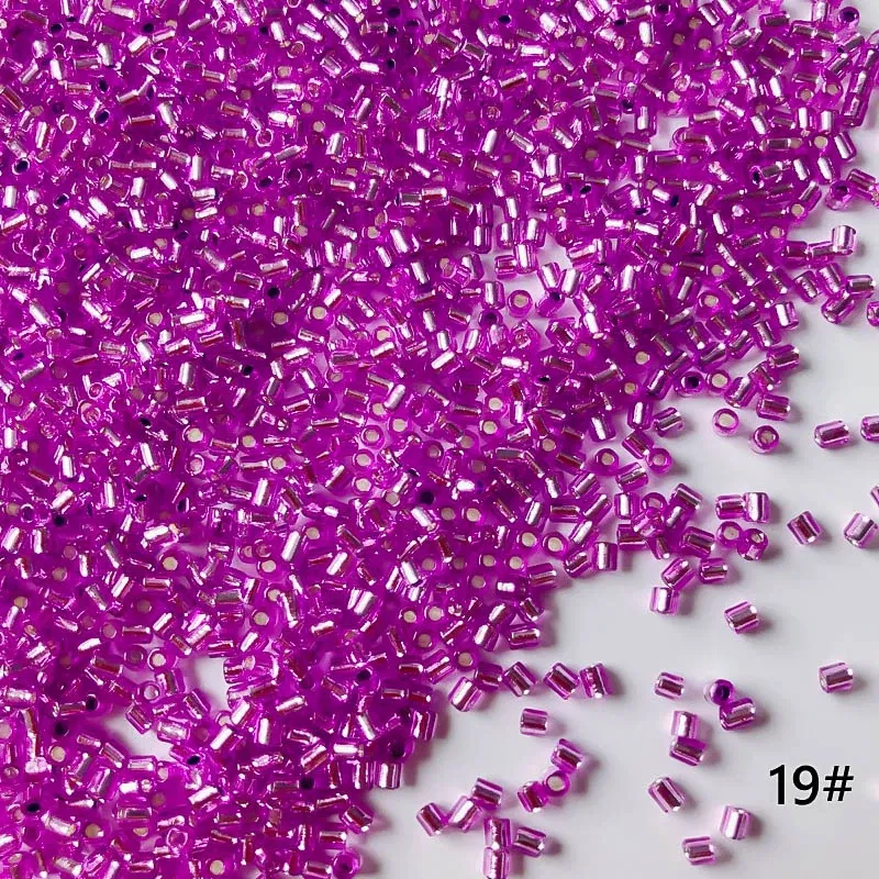 Color: Dark Red, Item Diameter: 2mm - 2mm Glass Seed Loose Beads Silver Color Inner Long Tube Charms DIY Craft Bracelet Jewelry Making Supplies Necklace Accessories