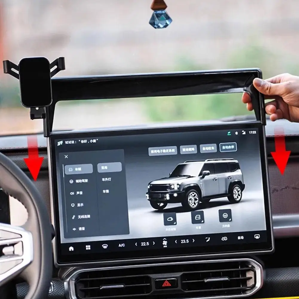Color Name: black, Ships From: CN - 1 mobile phone holder + 1 base For Jetour T2 2023 2024 Car Phone Holder Bracket GPS Stand Mobile Accessories T0B2