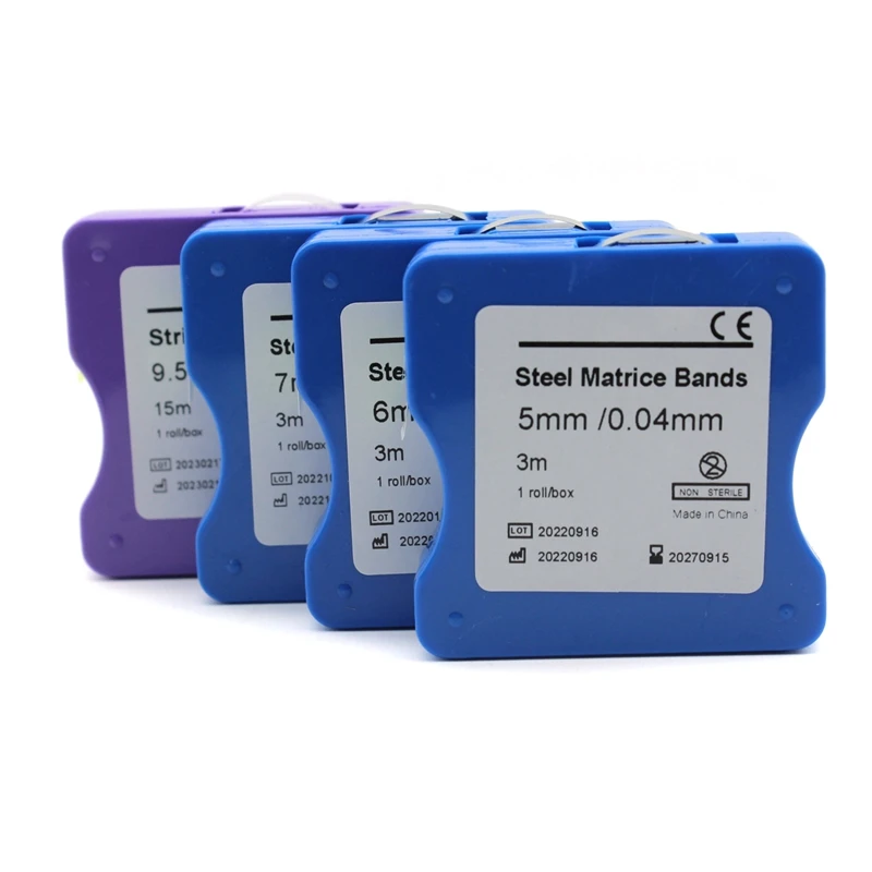 Color: Blue - 1 Roll Dental Matrix Bands Stainless Steel/Resin Film Restoration Light Cured Strip Roll Matrix Strips Dentist Material Steel