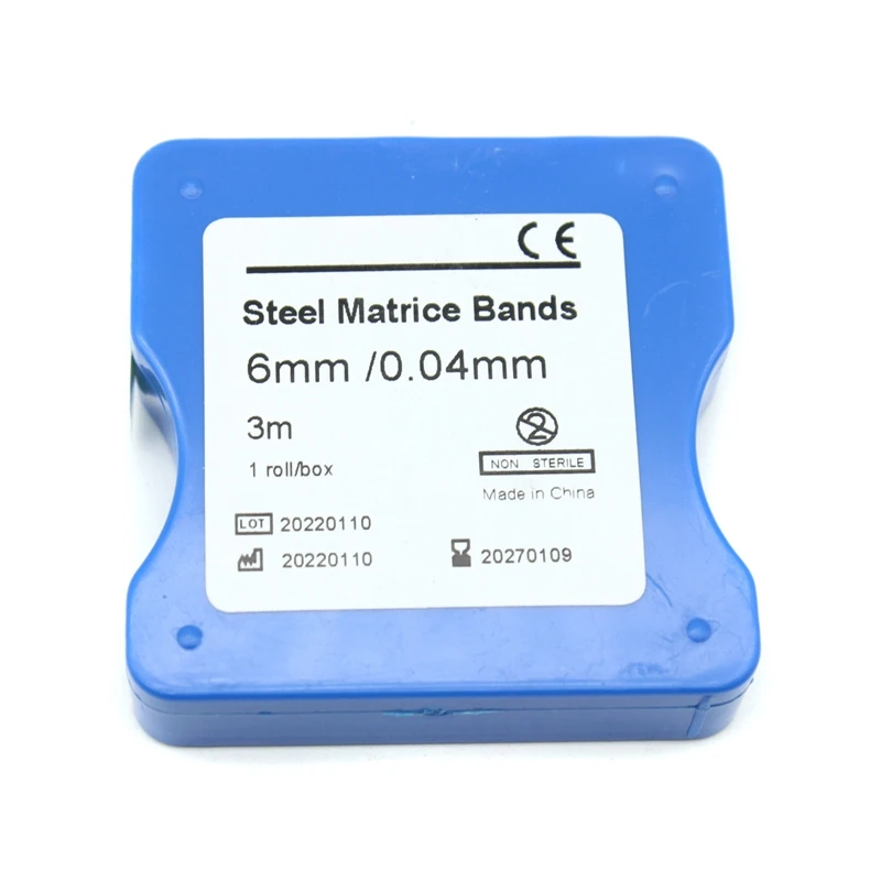Color: Blue - 1 Roll Dental Matrix Bands Stainless Steel/Resin Film Restoration Light Cured Strip Roll Matrix Strips Dentist Material Steel