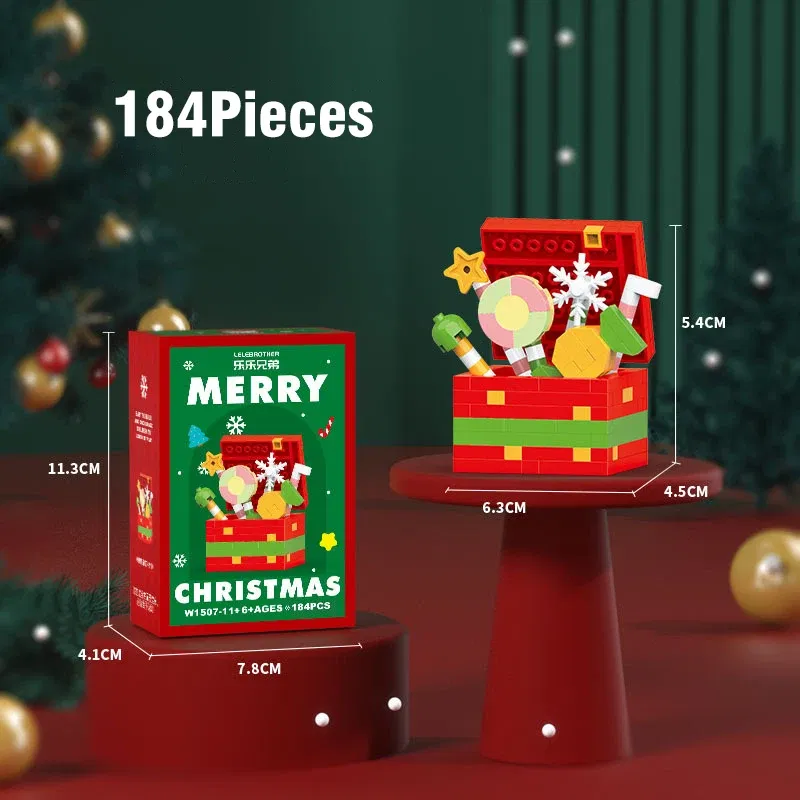 Color: Dark Khaki - Santa Claus Building Blocks Christmas Bricks Gift Kids Toy Home Decoration Micro Particle Bricks Diy Assembly Games Xmas Gift