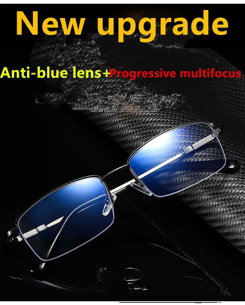Near-far dual-purpose presbyopic glasses men's progressive multi-focus presbyopic glasses intelligent zoom anti-Blu-ray distance