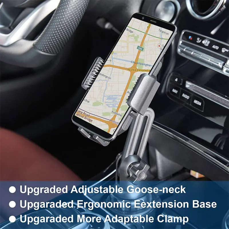 Color: black - Universal Car Phone Holder Cellphone Mount Stand Adjustable Car Cup Phone Mount for iPhone 14 13 12 Por MAX Huawei Samsung