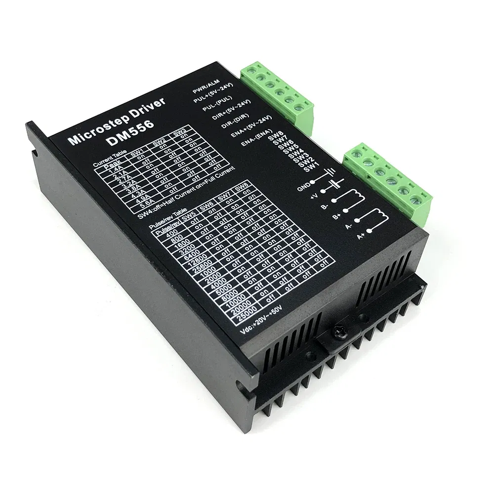 1pcs DM556 Stepper Motor Controller 2 Phase NEMA 23 34 Digital Stepper Motor Driver 20-50V DC Max 5.6A for 42 57 86 Series Motor